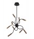 Sputnik Ceiling Pendant, 9 Light Adjustable Arms, 9 x 4W LED Dimmable, 3000K, 2250lm, Black, Satin Copper - 1