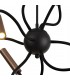 Sputnik Ceiling Pendant, 9 Light Adjustable Arms, 9 x 4W LED Dimmable, 3000K, 2250lm, Black, Satin Copper - 7