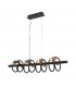 Linear Ceiling Pendant, 8 Light Adjustable Arms, 8 x 4W LED Dimmable, 3000K, 2000lm, Black, Satin Copper - 1