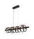 Linear Ceiling Pendant, 8 Light Adjustable Arms, 8 x 4W LED Dimmable, 3000K, 2000lm, Black, Satin Copper - 4