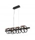 Linear Ceiling Pendant, 8 Light Adjustable Arms, 8 x 4W LED Dimmable, 3000K, 2000lm, Black, Satin Copper - 5