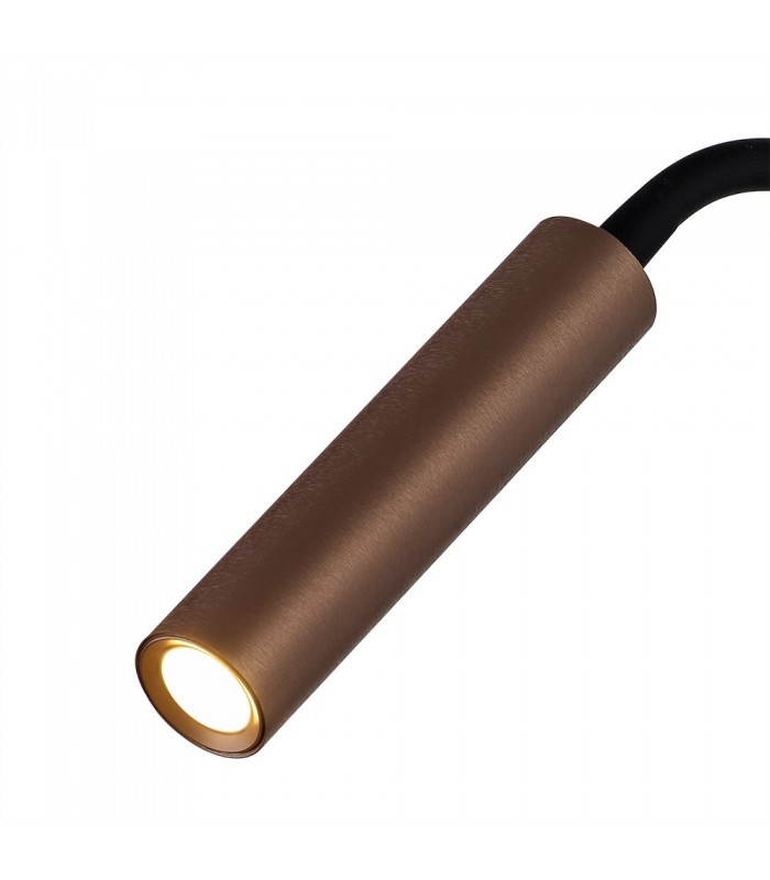 Wall Lamp, 1 Light Adjustable Switched, 1 x 5W LED, 3000K, 311lm, Black, Satin Copper - 6