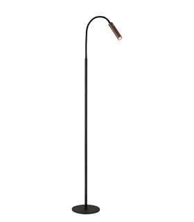 Floor Lamp, 1 Light Adjustable Switched, 1 x 7W LED, 3000K, 436lm, Black, Satin Copper - 1