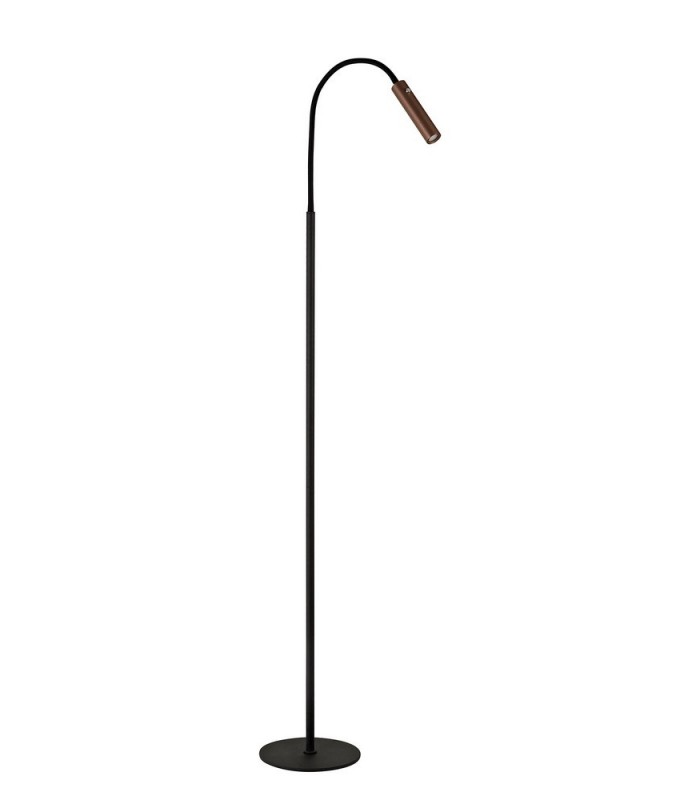 Floor Lamp, 1 Light Adjustable Switched, 1 x 7W LED, 3000K, 436lm, Black, Satin Copper - 3