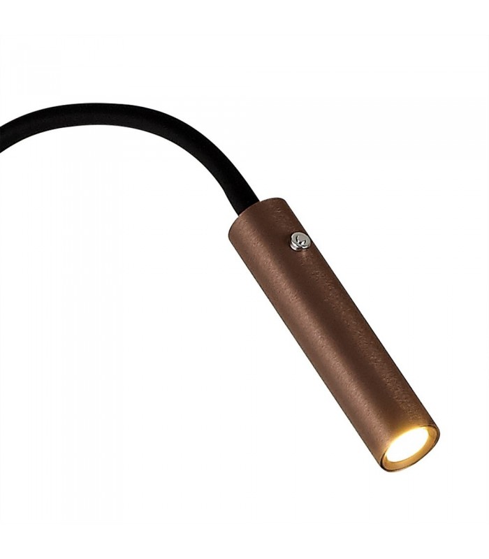 Floor Lamp, 1 Light Adjustable Switched, 1 x 7W LED, 3000K, 436lm, Black, Satin Copper - 7