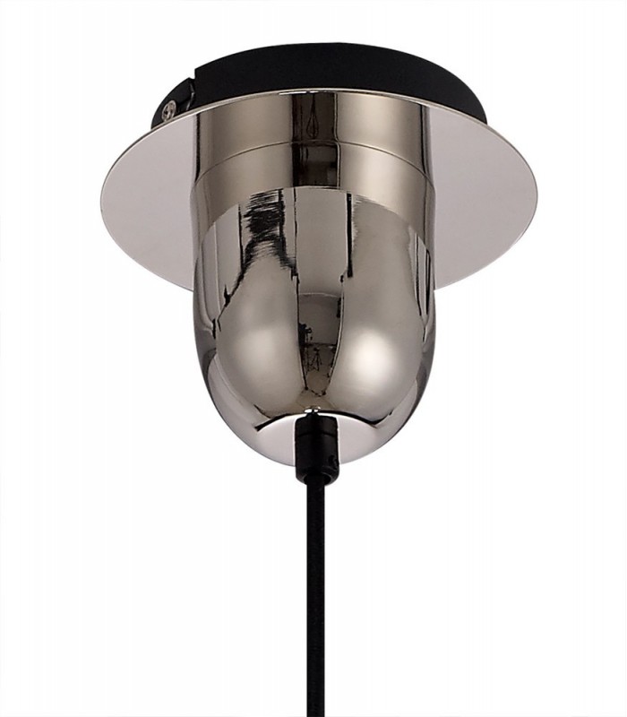 Dome Ceiling Pendant E27 With 30cm Globe Glass, Polished Nickel, Matt Black, Smoked, Clear - 4