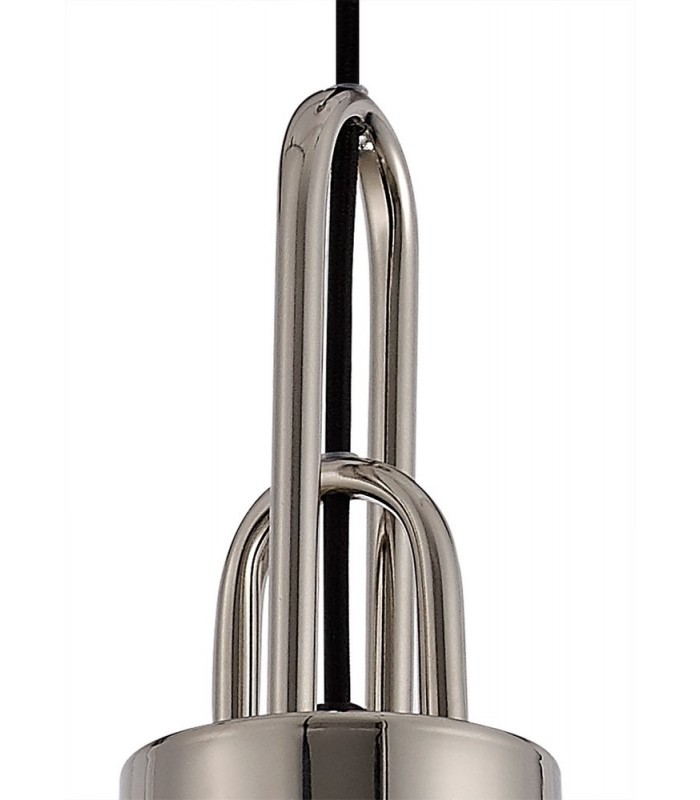 Dome Ceiling Pendant E27 With 30cm Globe Glass, Polished Nickel, Matt Black, Smoked, Clear - 5