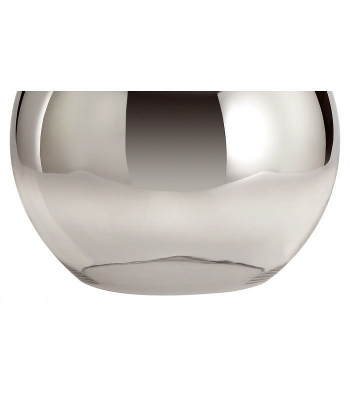 Dome Ceiling Pendant E27 With 30cm Globe Glass, Polished Nickel, Matt Black, Smoked, Clear - 9