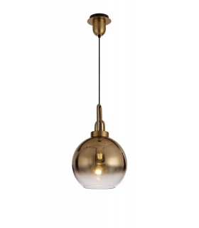 Dome Ceiling Pendant E27 With 30cm Globe Glass, Brass Gold, Matt Black, Clear - 1