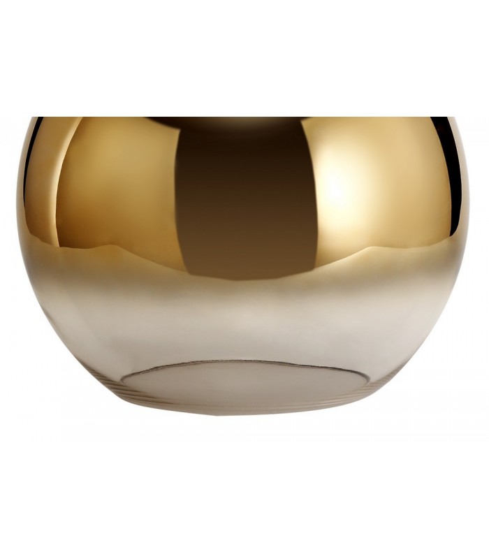 Dome Ceiling Pendant E27 With 30cm Globe Glass, Brass Gold, Matt Black, Clear - 9