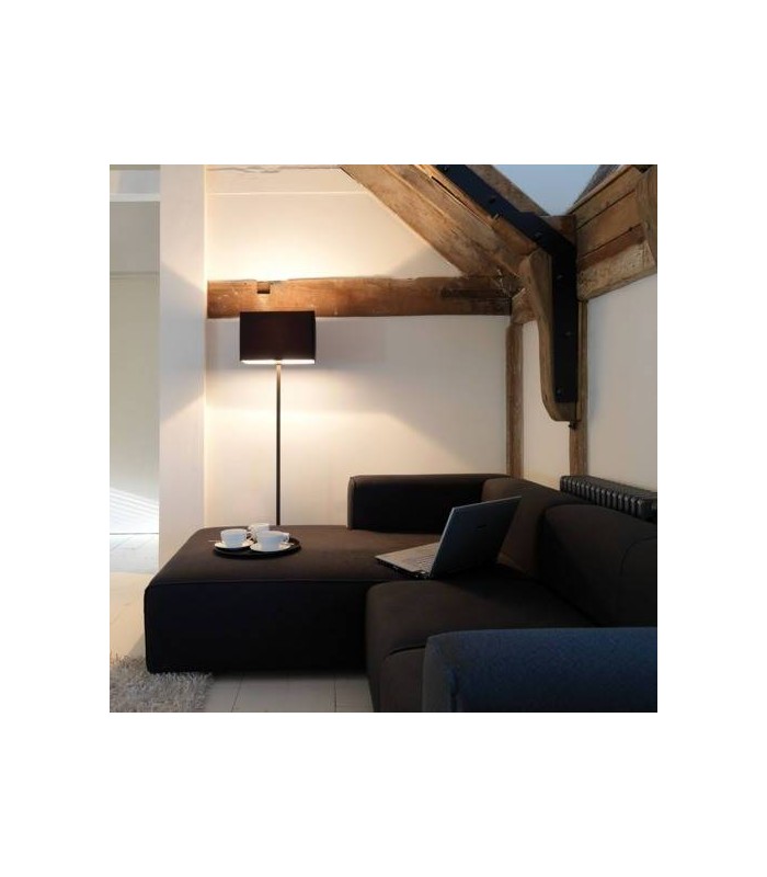 1 Light Floor Lamp Matt Nickel - Shade Not Included, E27 - 2