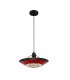 1 Light Ceiling Pendant E27 With 35cm Tiffany Shade, Red, Clear Crystal Centre, Aged Antique Brass Trim, Black - 4