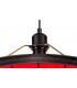 1 Light Ceiling Pendant E27 With 35cm Tiffany Shade, Red, Clear Crystal Centre, Aged Antique Brass Trim, Black - 8