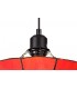 1 Light Ceiling Pendant E27 With 35cm Tiffany Shade, Red, Clear Crystal Centre, Aged Antique Brass Trim, Black - 9