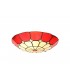 1 Light Ceiling Pendant E27 With 35cm Tiffany Shade, Red, Clear Crystal Centre, Aged Antique Brass Trim, Black - 13