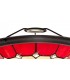1 Light Ceiling Pendant E27 With 35cm Tiffany Shade, Red, Clear Crystal Centre, Aged Antique Brass Trim, Black - 16