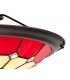 1 Light Ceiling Pendant E27 With 35cm Tiffany Shade, Red, Clear Crystal Centre, Aged Antique Brass Trim, Black - 17