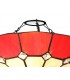 1 Light Ceiling Pendant E27 With 35cm Tiffany Shade, Red, Clear Crystal Centre, Aged Antique Brass Trim, Black - 19