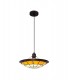 1 Light Ceiling Pendant E27 With 35cm Tiffany Shade, Beige, Clear Crystal Centre, Aged Antique Brass Trim, Black - 1