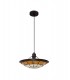 1 Light Ceiling Pendant E27 With 35cm Tiffany Shade, Beige, Clear Crystal Centre, Aged Antique Brass Trim, Black - 4