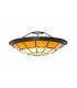 1 Light Ceiling Pendant E27 With 35cm Tiffany Shade, Beige, Clear Crystal Centre, Aged Antique Brass Trim, Black - 11