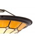 1 Light Ceiling Pendant E27 With 35cm Tiffany Shade, Beige, Clear Crystal Centre, Aged Antique Brass Trim, Black - 17