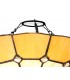 1 Light Ceiling Pendant E27 With 35cm Tiffany Shade, Beige, Clear Crystal Centre, Aged Antique Brass Trim, Black - 19
