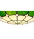 1 Light Ceiling Pendant E27 With 35cm Tiffany Shade, Green, Clear Crystal Centre, Aged Antique Brass Trim, Black - 10