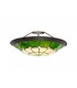 1 Light Ceiling Pendant E27 With 35cm Tiffany Shade, Green, Clear Crystal Centre, Aged Antique Brass Trim, Black - 11