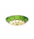 1 Light Ceiling Pendant E27 With 35cm Tiffany Shade, Green, Clear Crystal Centre, Aged Antique Brass Trim, Black - 13