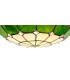 1 Light Ceiling Pendant E27 With 35cm Tiffany Shade, Green, Clear Crystal Centre, Aged Antique Brass Trim, Black - 14