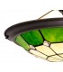 1 Light Ceiling Pendant E27 With 35cm Tiffany Shade, Green, Clear Crystal Centre, Aged Antique Brass Trim, Black - 15