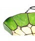1 Light Ceiling Pendant E27 With 35cm Tiffany Shade, Green, Clear Crystal Centre, Aged Antique Brass Trim, Black - 18