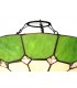 1 Light Ceiling Pendant E27 With 35cm Tiffany Shade, Green, Clear Crystal Centre, Aged Antique Brass Trim, Black - 19