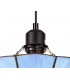 1 Light Ceiling Pendant E27 With 35cm Tiffany Shade, Rich Blue, Clear Crystal Centre, Aged Antique Brass Trim, Black - 9