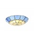1 Light Ceiling Pendant E27 With 35cm Tiffany Shade, Rich Blue, Clear Crystal Centre, Aged Antique Brass Trim, Black - 13