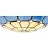 1 Light Ceiling Pendant E27 With 35cm Tiffany Shade, Rich Blue, Clear Crystal Centre, Aged Antique Brass Trim, Black - 14