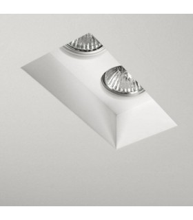 Twin Recessed Ceiling Spotlight, Plaster, GU10 - 1