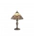 1 Light Curved Table Lamp E27 With 30cm Tiffany Shade, White, Grey, Black, Clear Crystal, Aged Antique Brass - 1