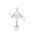 1 Light Curved Table Lamp E27 With 30cm Tiffany Shade, White, Grey, Black, Clear Crystal, Aged Antique Brass - 2