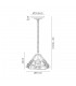1 Light Downlighter Ceiling Pendant E27 With 30cm Tiffany Shade, White, Grey, Black, Clear Crystal, Aged Antique Brass - 2