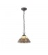 2 Light Downlighter Ceiling Pendant E27 With 30cm Tiffany Shade, White, Grey, Black, Clear Crystal, Aged Antique Brass - 1