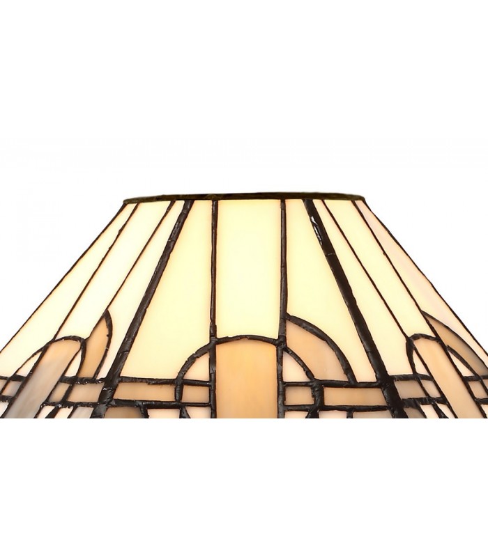 2 Light Downlighter Ceiling Pendant E27 With 30cm Tiffany Shade, White, Grey, Black, Clear Crystal, Aged Antique Brass - 3