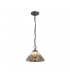 3 Light Downlighter Ceiling Pendant E27 With 30cm Tiffany Shade, White, Grey, Black, Clear Crystal, Aged Antique Brass - 1