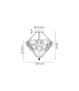 2 Light E27 Semi Flush Ceiling With Tiffany Shade 30cm Shade, White, Grey, Black, Clear Crystal, Aged Antique Brass - 2