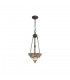 2 Light Uplighter Ceiling Pendant E27 With 30cm Tiffany Shade, White, Grey, Black, Clear Crystal, Aged Antique Brass - 1
