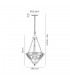2 Light Uplighter Ceiling Pendant E27 With 30cm Tiffany Shade, White, Grey, Black, Clear Crystal, Aged Antique Brass - 2