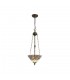 3 Light Uplighter Ceiling Pendant E27 With 30cm Tiffany Shade, White, Grey, Black, Clear Crystal, Aged Antique Brass - 1