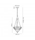 3 Light Uplighter Ceiling Pendant E27 With 30cm Tiffany Shade, White, Grey, Black, Clear Crystal, Aged Antique Brass - 2