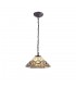 1 Light Downlighter Ceiling Pendant E27 With 40cm Tiffany Shade, White, Grey, Black, Clear Crystal, Aged Antique Brass - 1